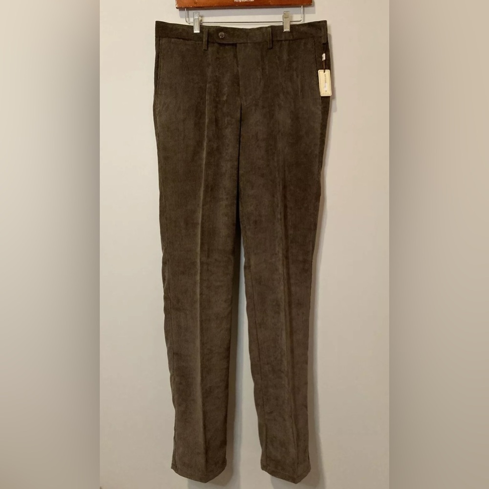 Peter Millar Corduroy Pants Men's 34 Straight Leg Nanoluxe Straight Leg Brown
